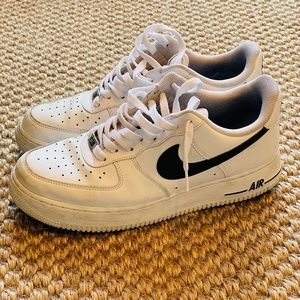 Nike Air Force 1 White Black Men's Size 10
